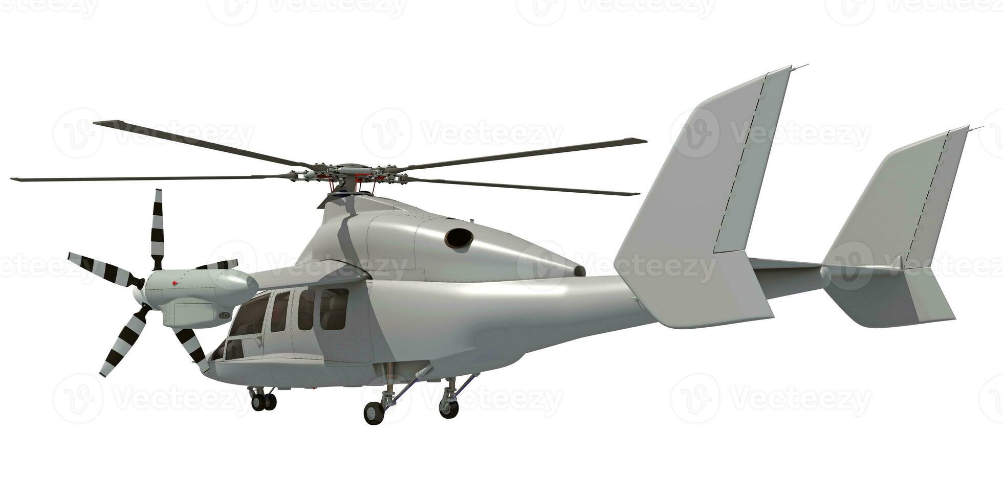 helicóptero aeronave 3d Renderização em branco fundo foto