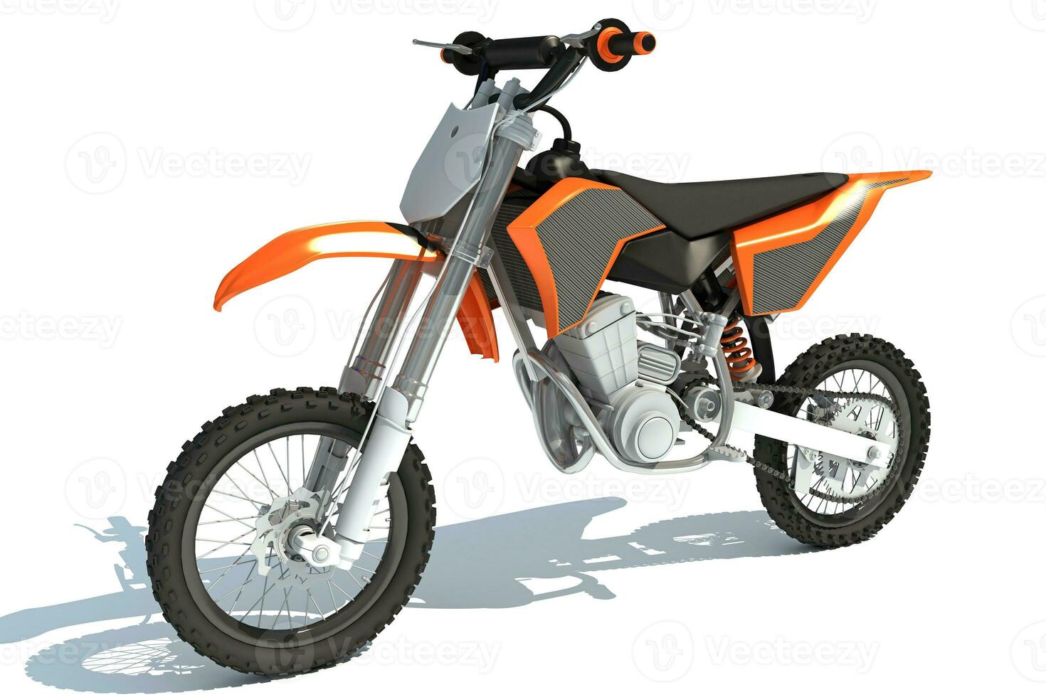 motocross bicicleta 3d Renderização em branco fundo foto