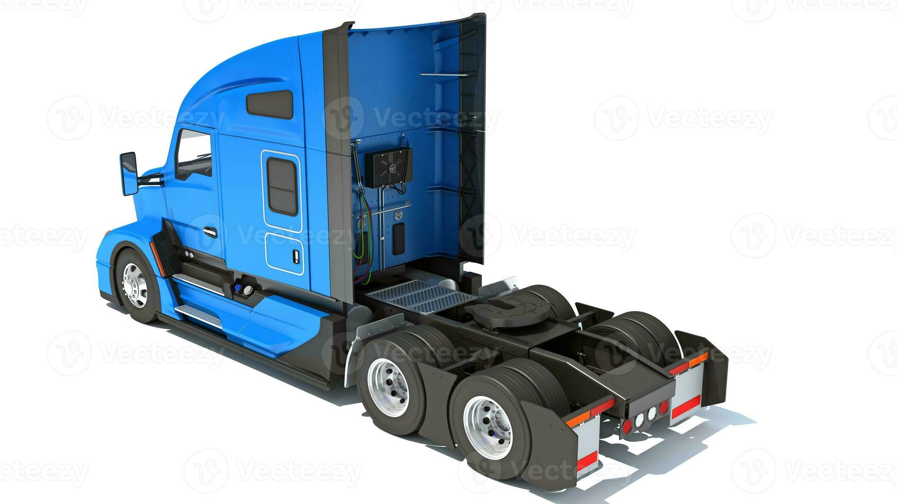 semi caminhão 3d Renderização em branco fundo foto