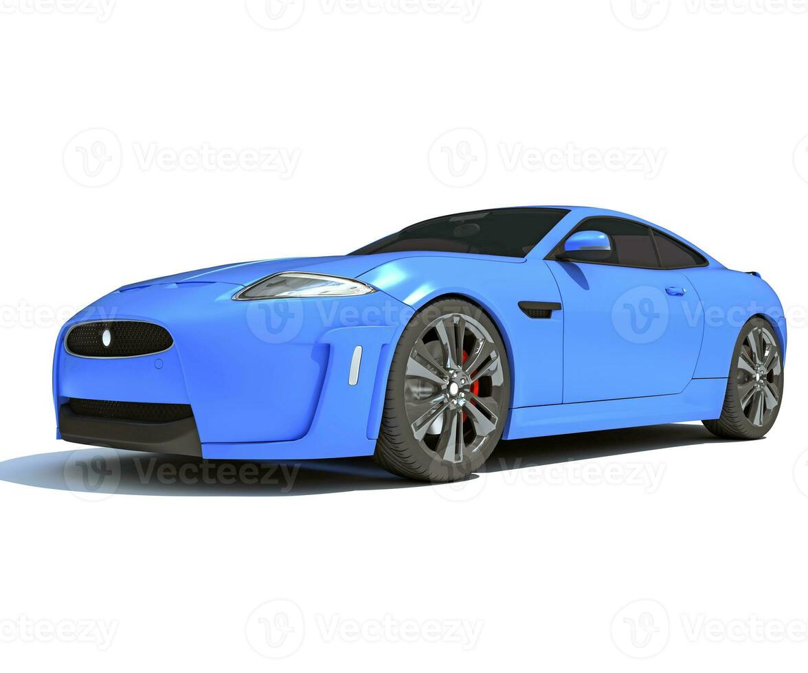 esporte carro 3d Renderização em branco fundo foto