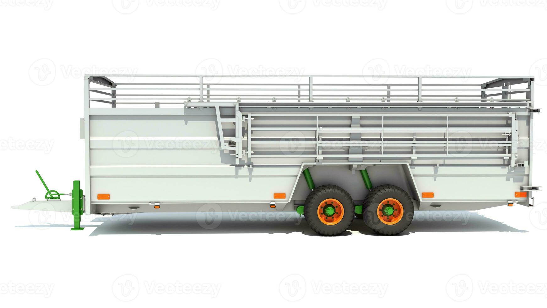 gado animal transportador reboque 3d Renderização em branco fundo foto