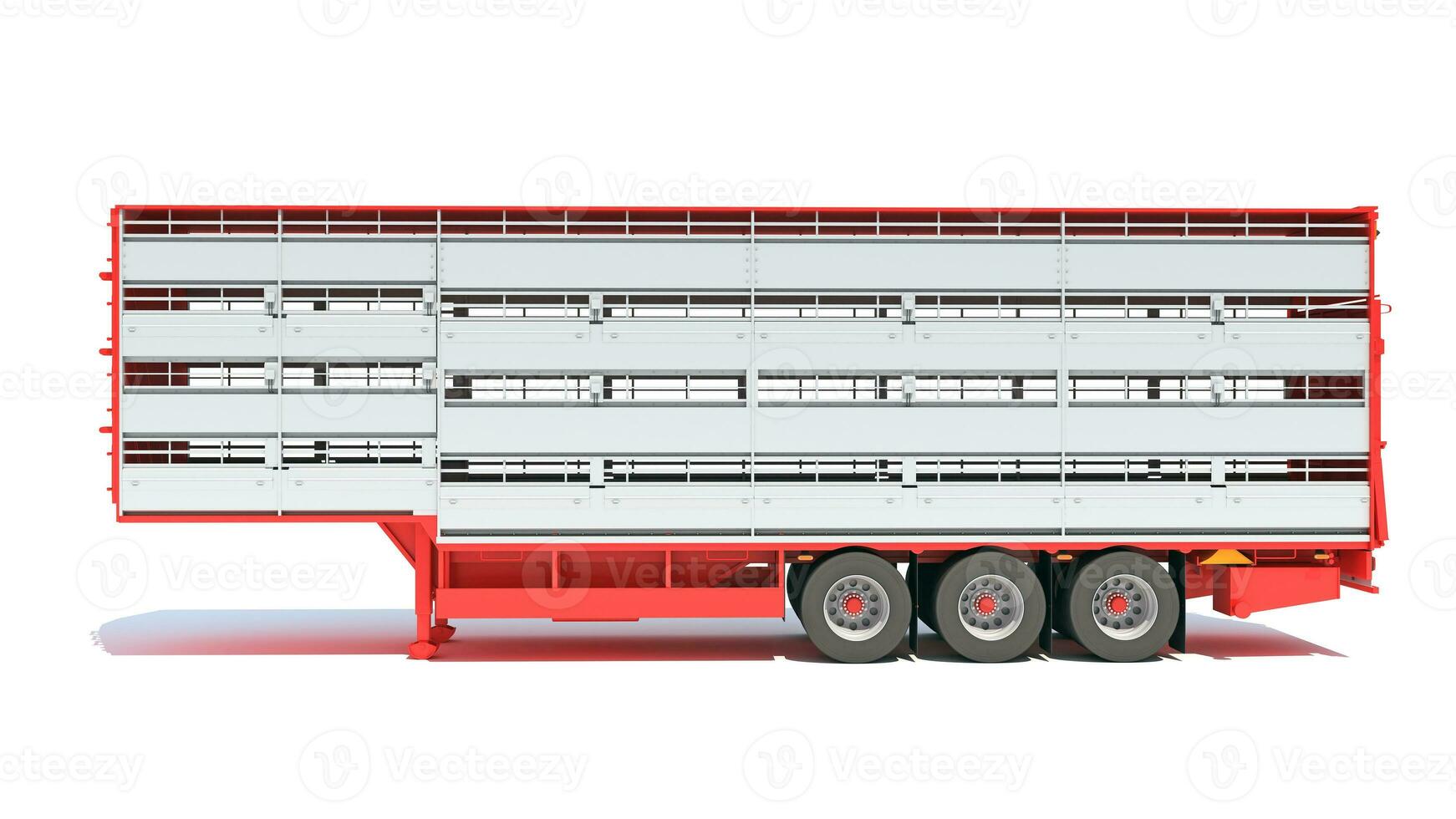 gado animal transportador semi reboque 3d Renderização em branco fundo foto