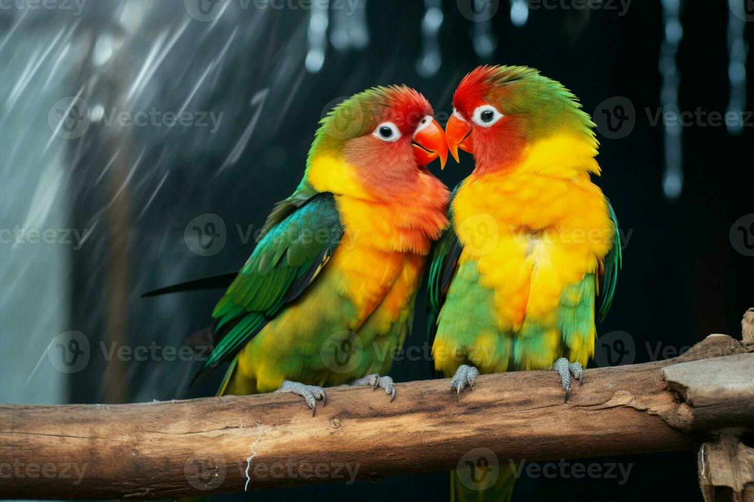 ai gerado colorida companheiros fechar-se Visão luzes a beleza do amor pássaros foto