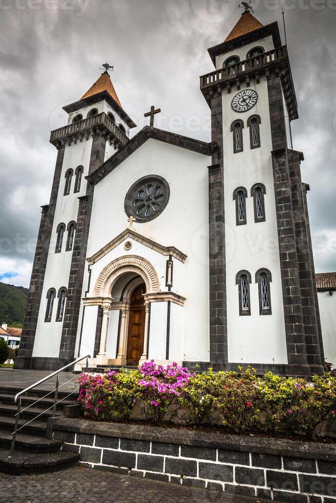 torre do st. sebastian Igreja igreja matriz de são sebastião dentro ponta delgada, san miguel, a Autônomo região do a Açores, Portugal. foto