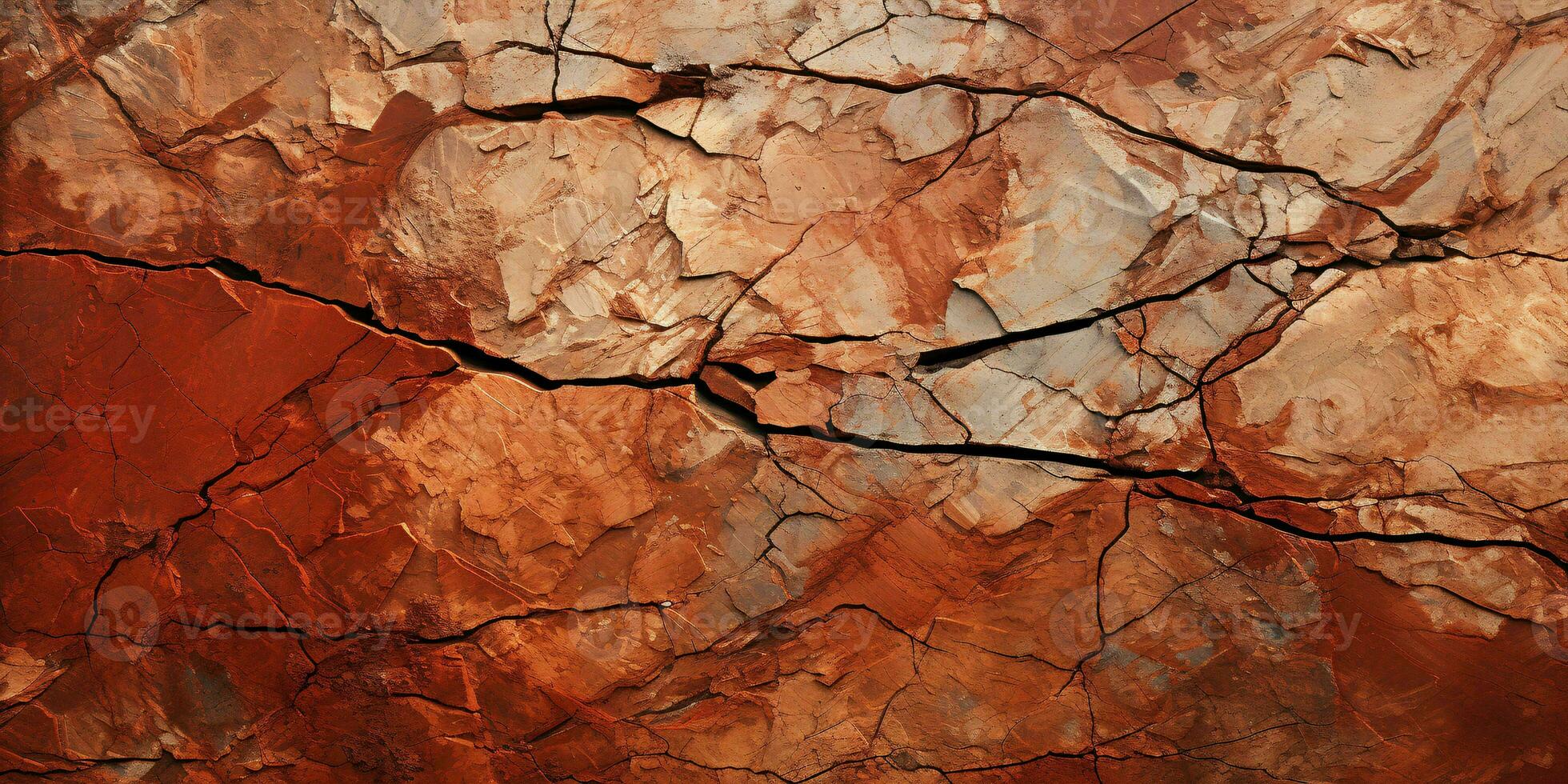 ai gerado vermelho e Castanho rude pedra textura fundo. Rocha superfície fundo. generativo ai foto