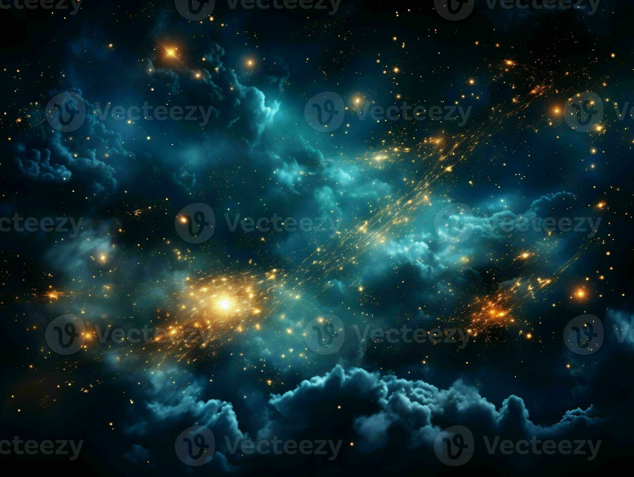 ai gerado estrelado azul noite céu. universo preenchidas com estrelas. generativo ai foto