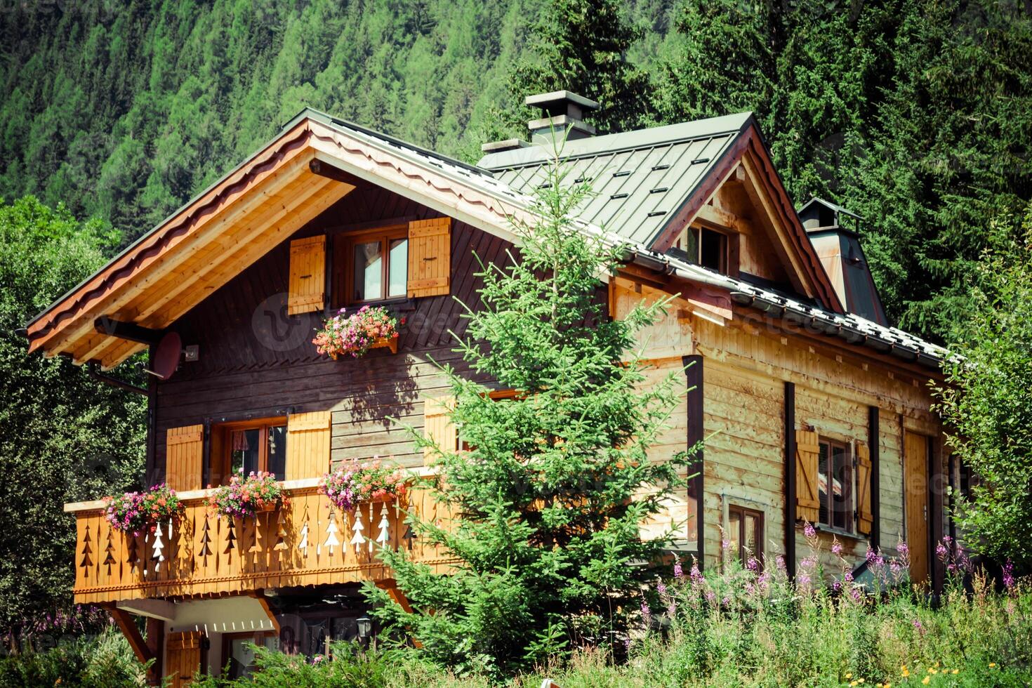 tradicional país casa dentro Suíça Alpes foto