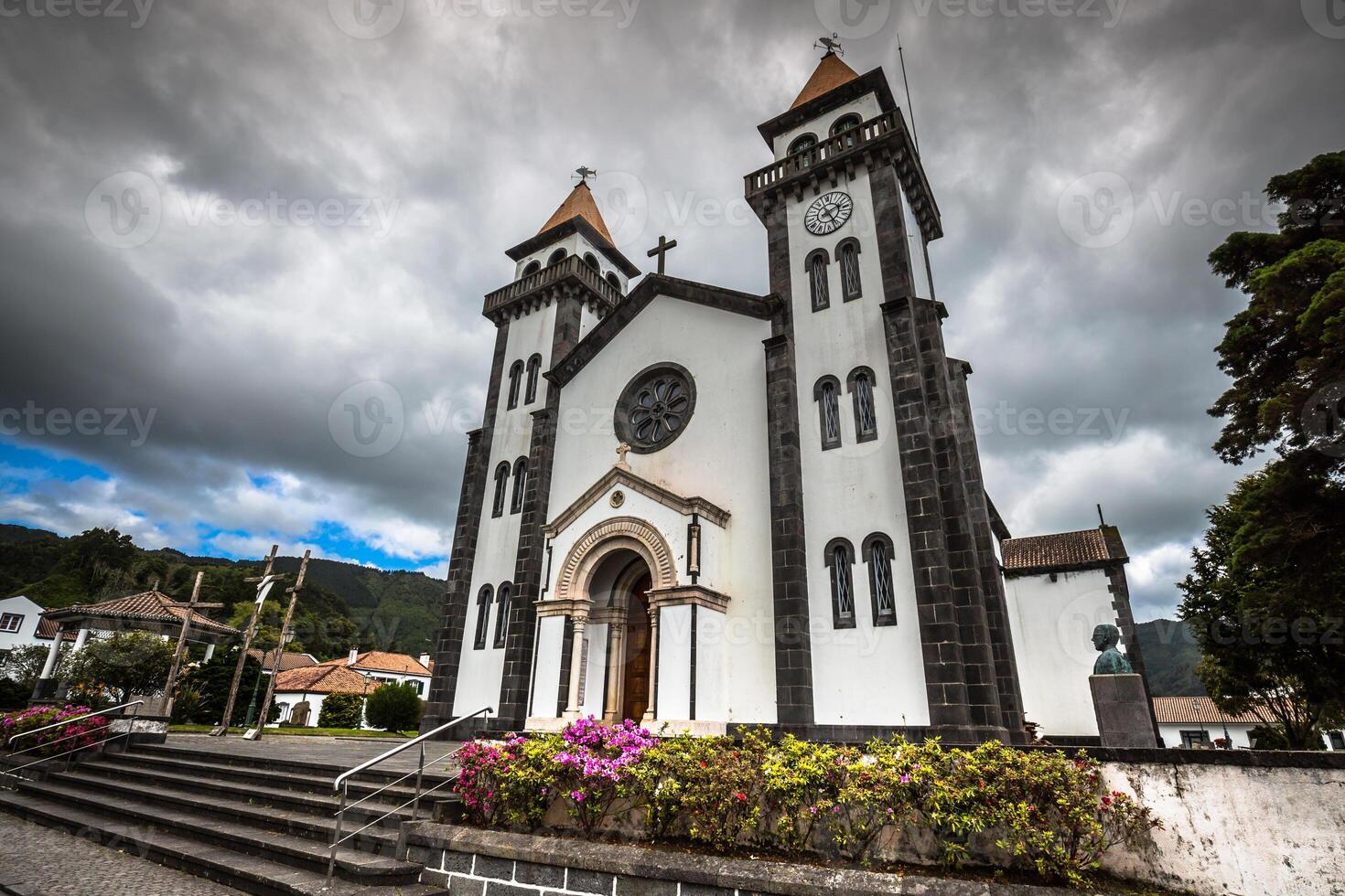 torre do st. sebastian Igreja igreja matriz de são sebastião dentro ponta delgada, san miguel, a Autônomo região do a Açores, Portugal. foto