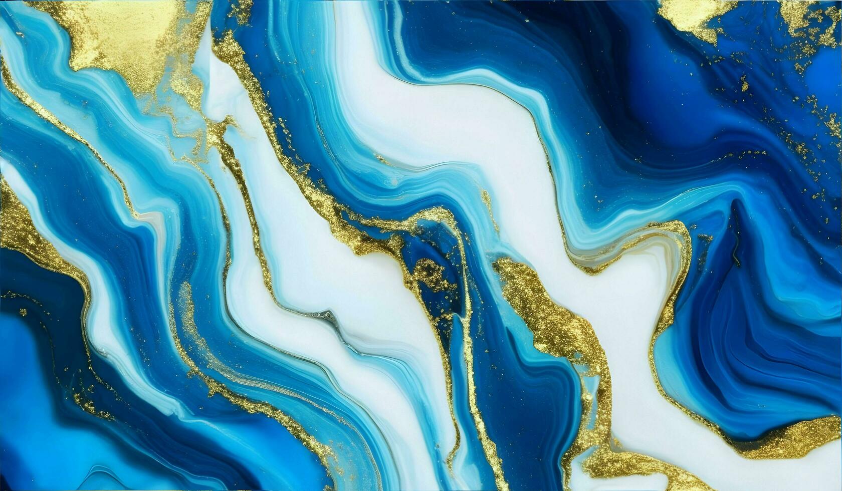 ai gerado azul, branco e ouro abstrato acrílico fundo. marmoreio obra de arte textura. ouro pó. ágata ondulação padronizar foto