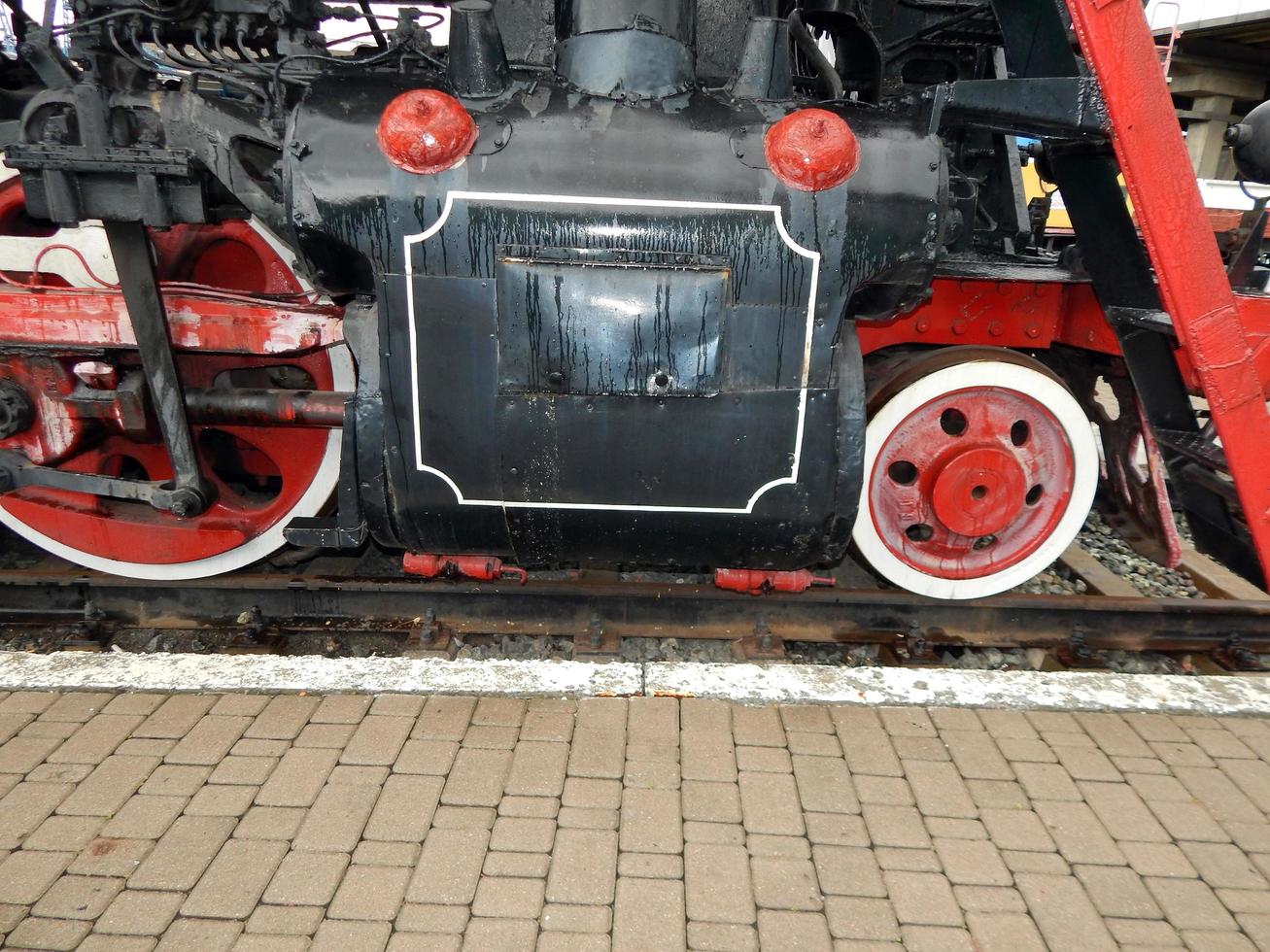 detalhes de transporte ferroviário da locomotiva, vagão foto