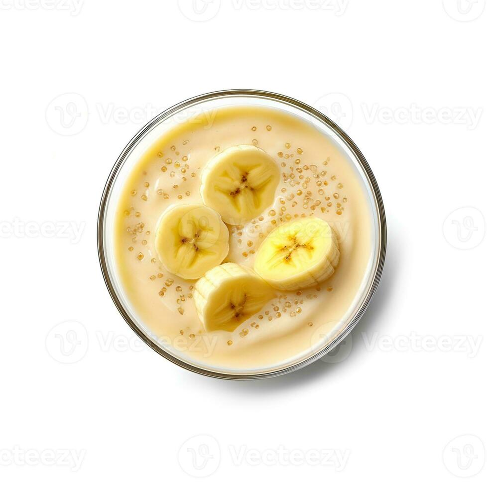 ai gerado saudável banana batido tigela foto