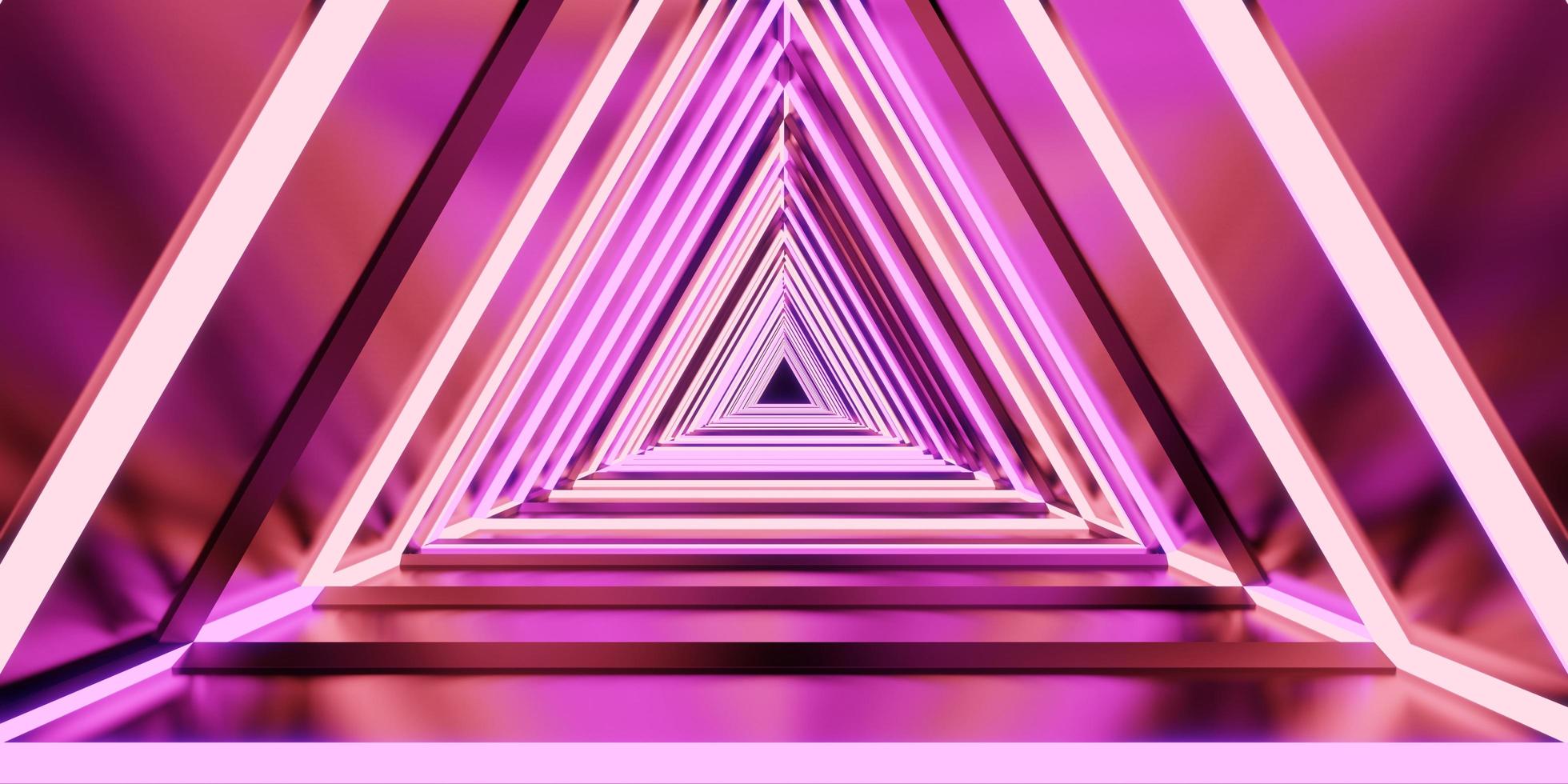 porta de corredor triangular de tecnologia de túnel a laser de luz neon foto