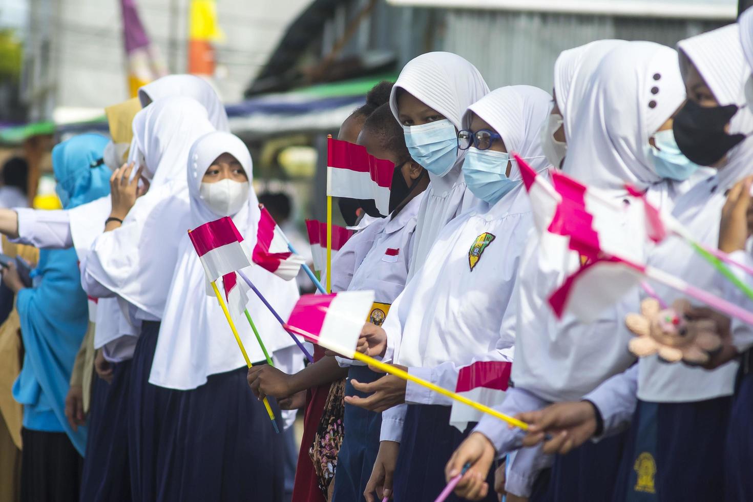 sorong, papua oeste, indonésia, 4 de outubro de 2021. visita de estado do presidente da indonésia, joko widodo. foto