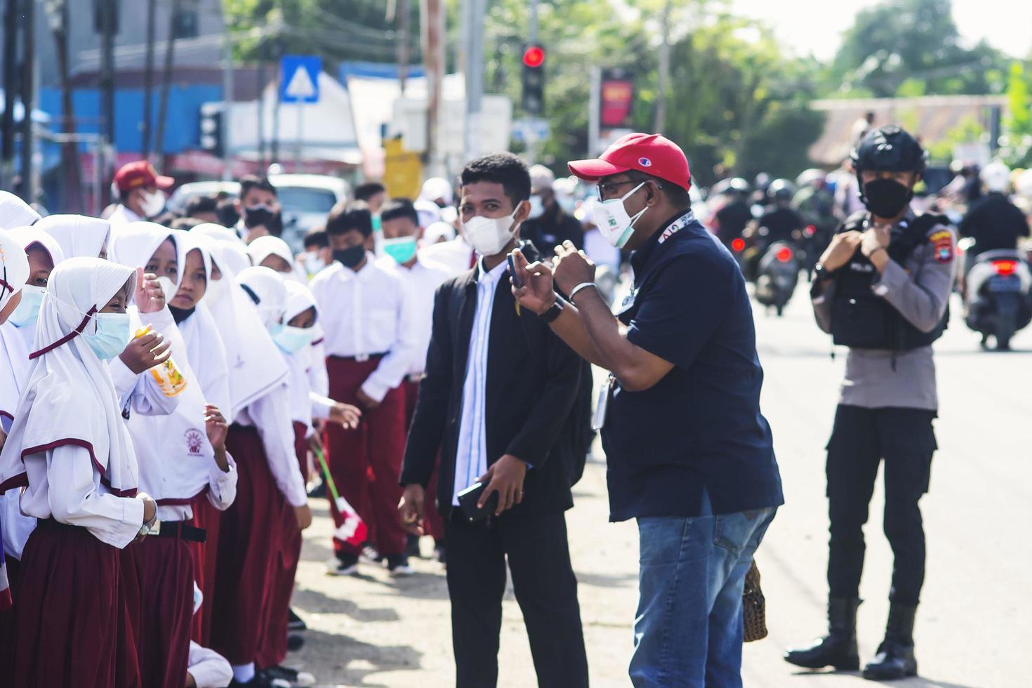 sorong, papua oeste, indonésia, 4 de outubro de 2021. visita de estado do presidente da indonésia, joko widodo. foto