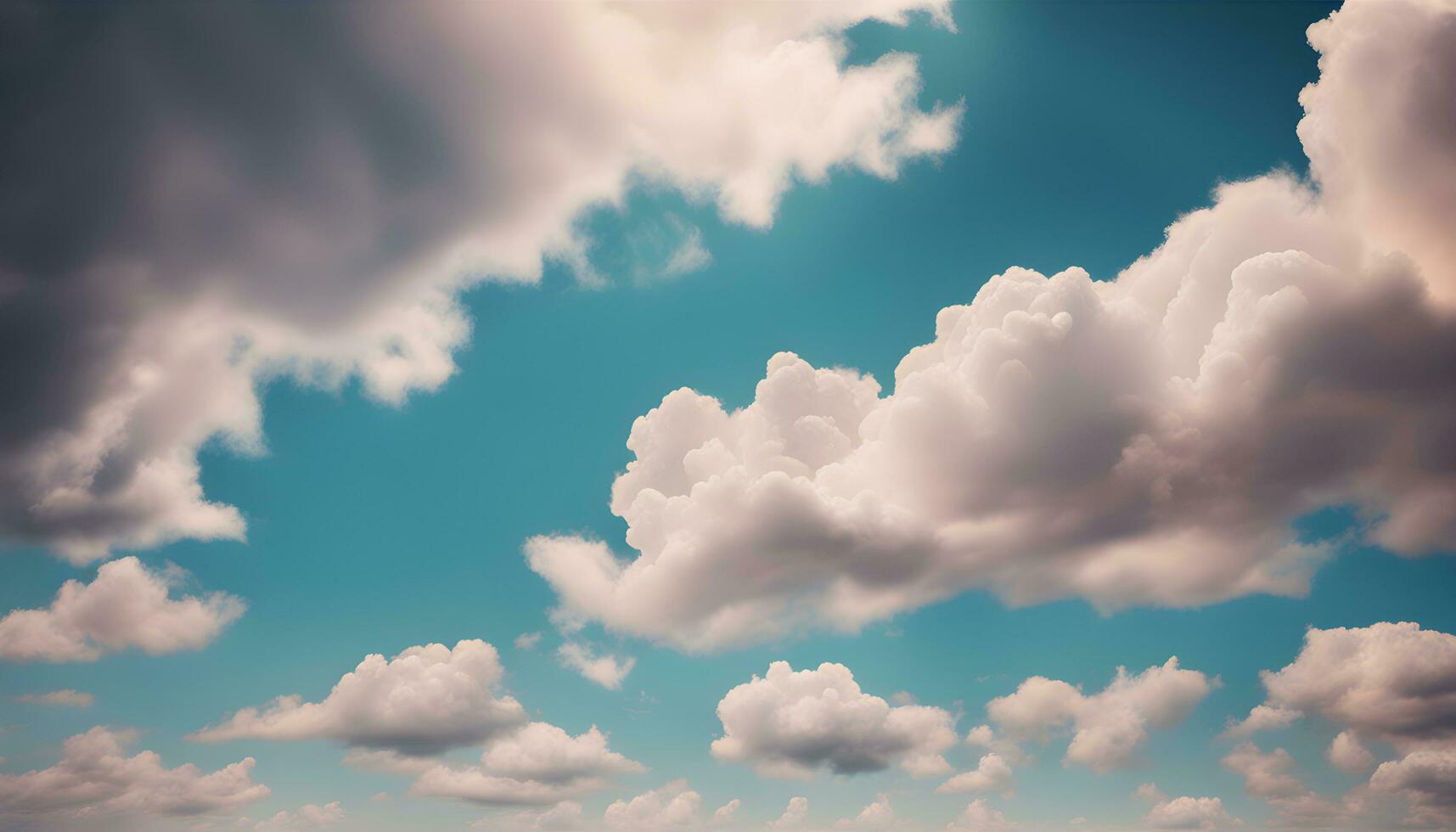 ai gerado nuvens dentro a céu com uma azul céu fundo foto