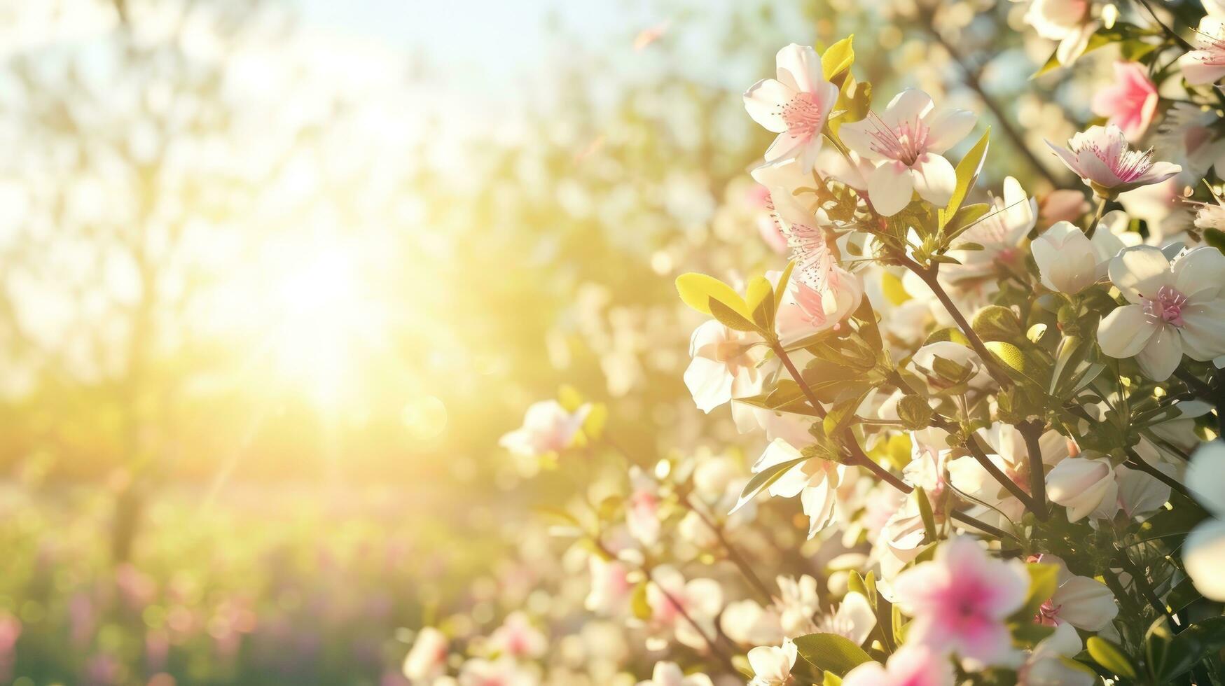 ai gerado Primavera poster modelo com ampla cópia de espaço para texto foto