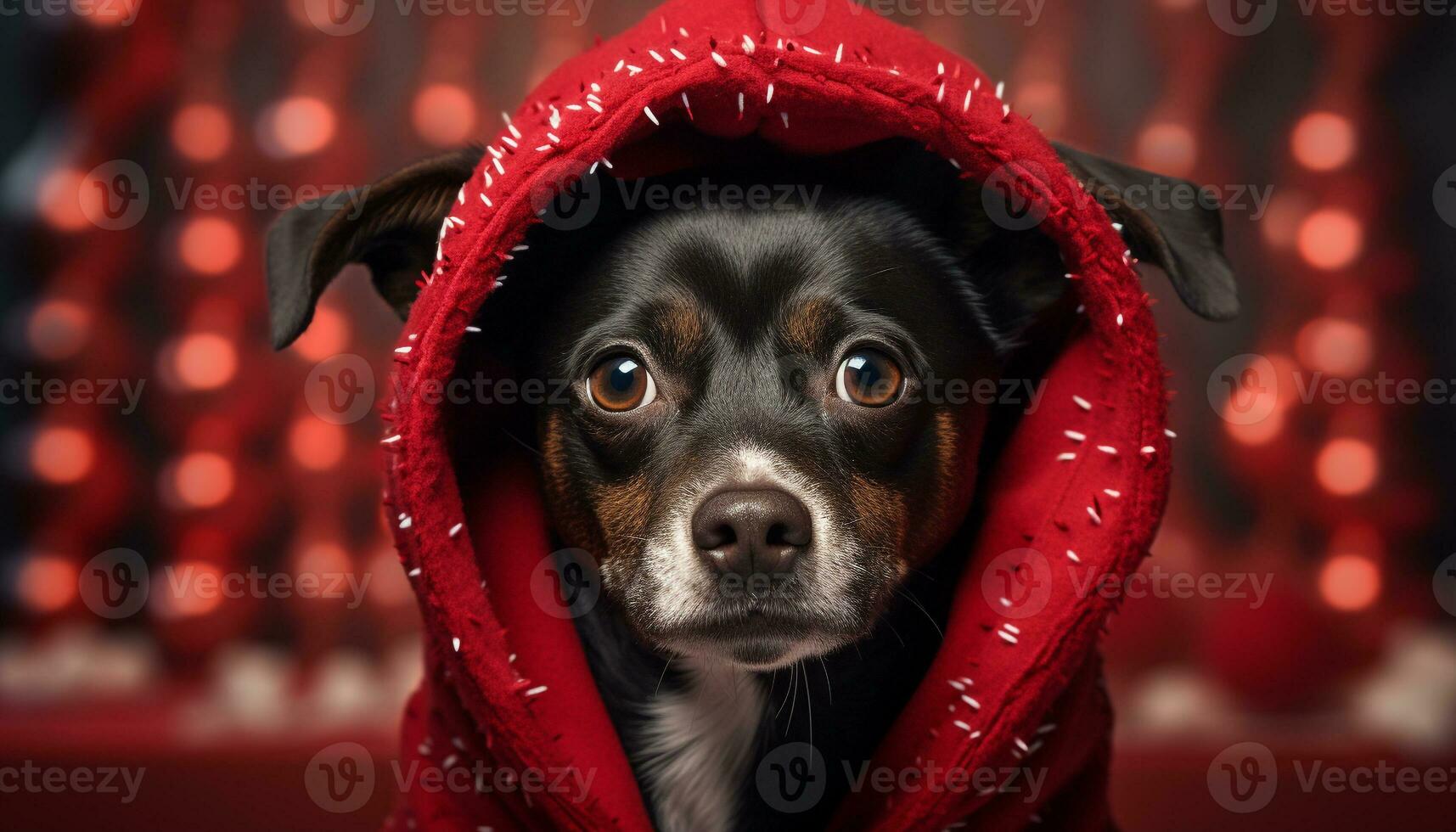 ai gerado fofa cachorro vestindo traje comemora dia das Bruxas com uma presente gerado de ai foto