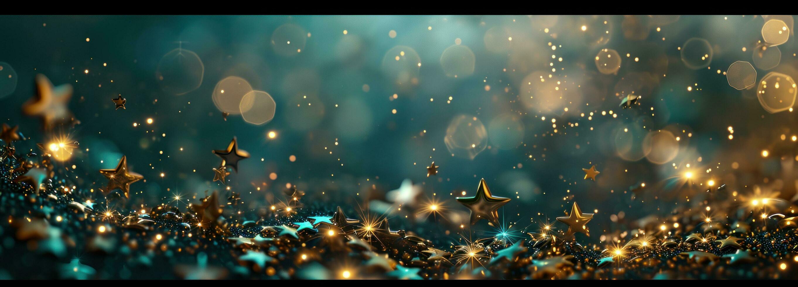 ai gerado estrelas em uma bokeh fundo foto