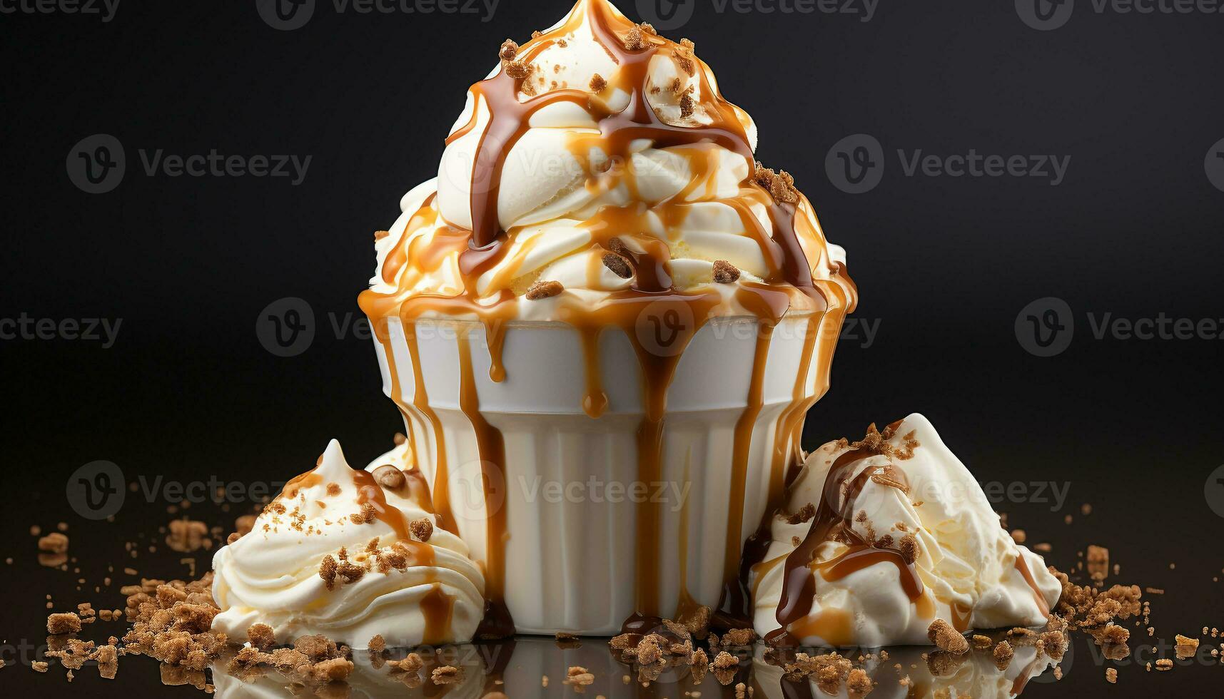 ai gerado caseiro chocolate gelo creme sundae, uma doce verão indulgência gerado de ai foto