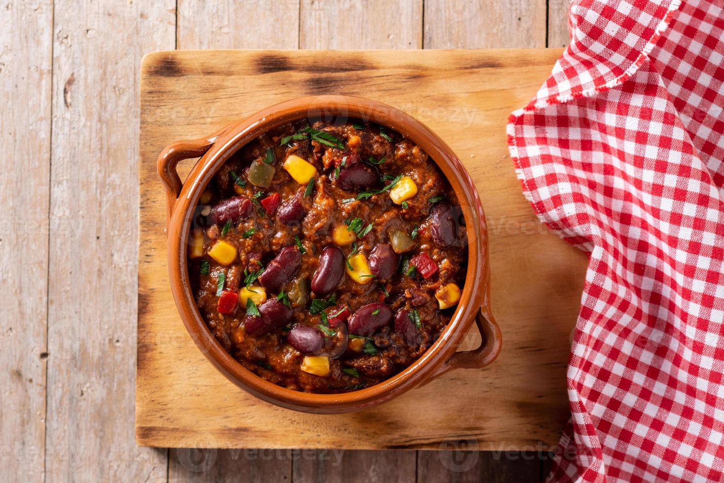 tradicional mexicano tex mex chili com carne foto