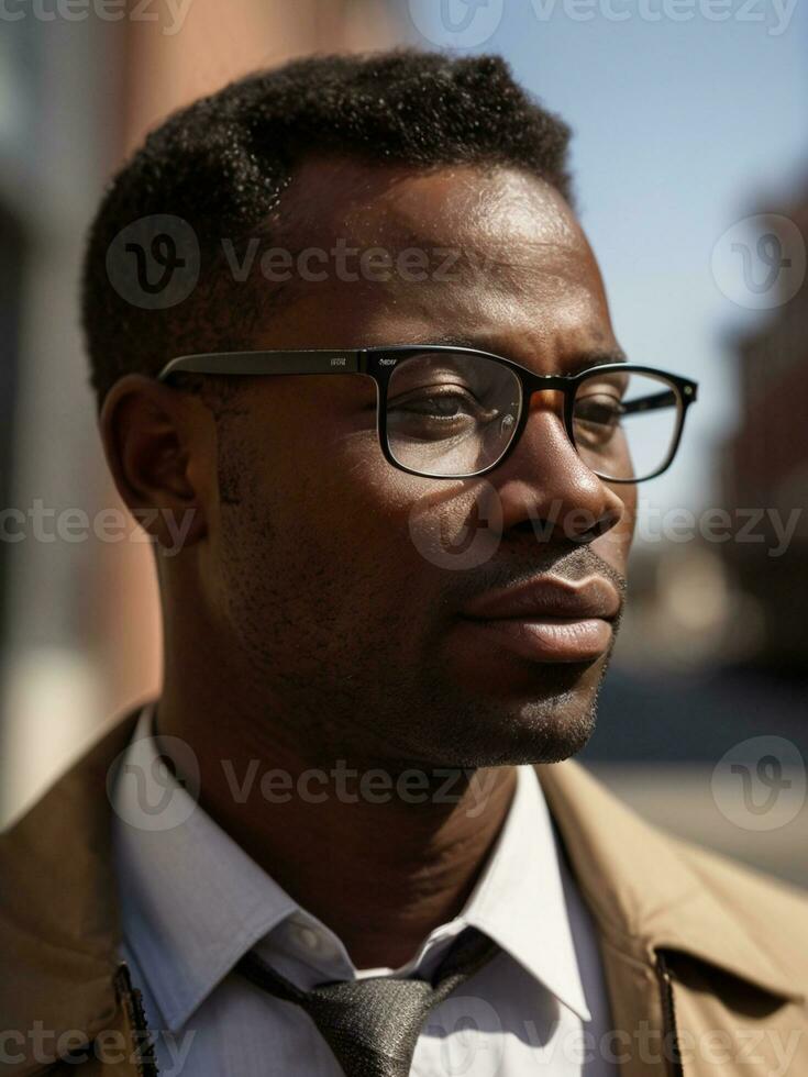 ai gerado retratos do Preto homens dentro liderança, Senior executivos foto