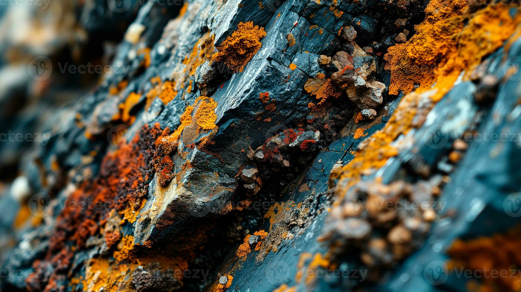 ai gerado natural pedra muro. textura do ardósia e pedra dentro azul, ouro e Sombrio cor tons. papel de parede Projeto para cabeçalho. foto