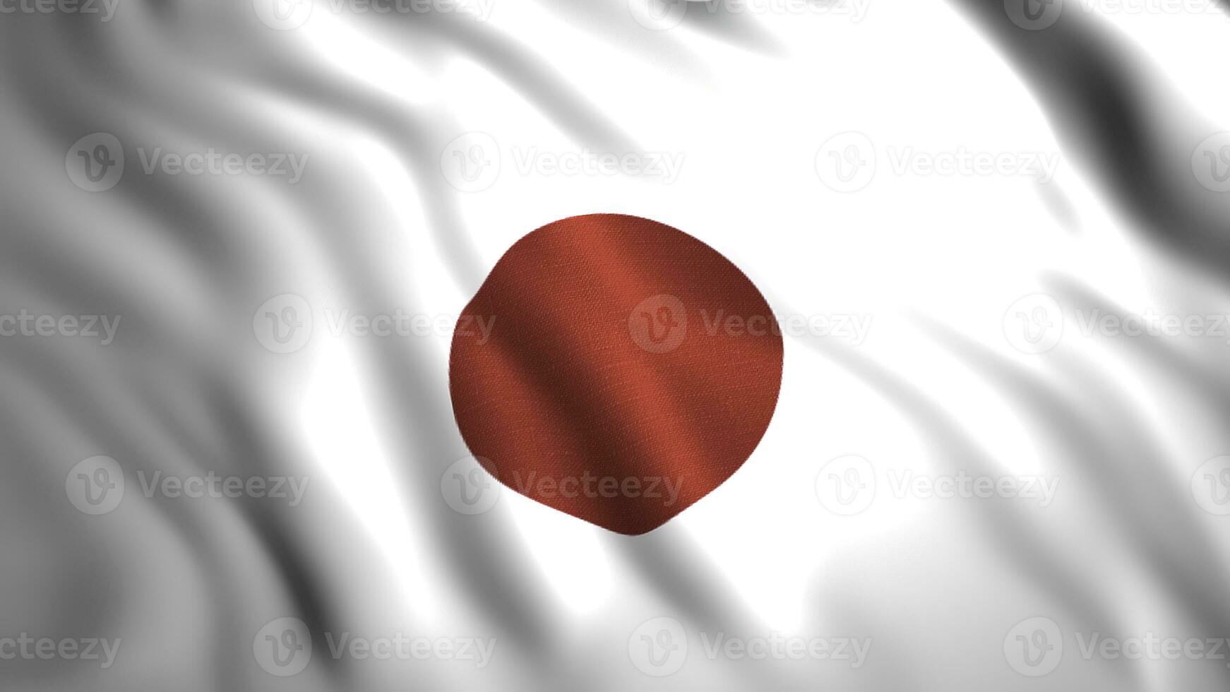 fundo do acenando bandeira do país. movimento. lindo 3d animação com comovente bandeira tela. fundo para patriótico feriado com bandeira do Japão foto