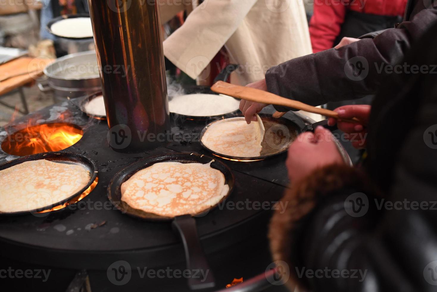 cozinha de rua de panquecas foto