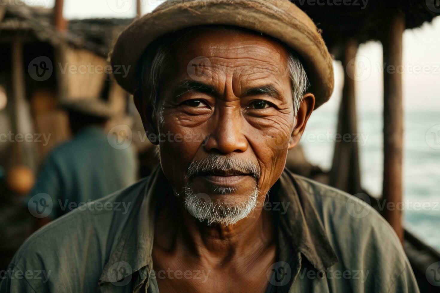 ai gerado contos do a mar capturando a essência do a indonésio pescador foto