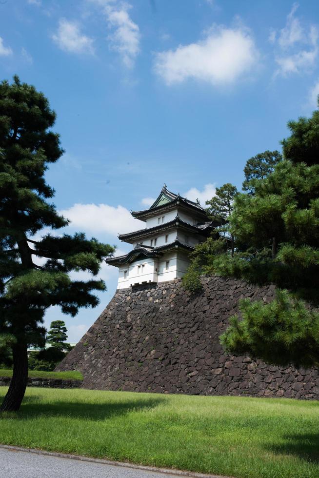 vista ou o belo palácio imperial em Tóquio. dia ensolarado, sem pessoas, japão. foto