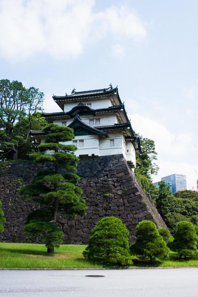 vista ou o belo palácio imperial e jardins em tokyo. Japão. foto