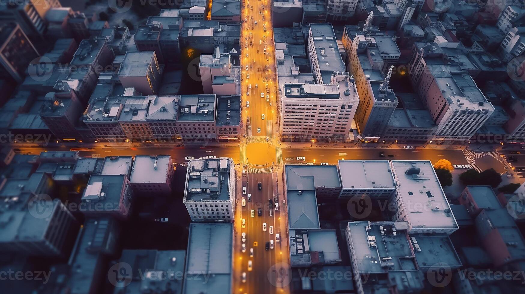 ai gerado cidade aéreo Visão zangão tiro foto