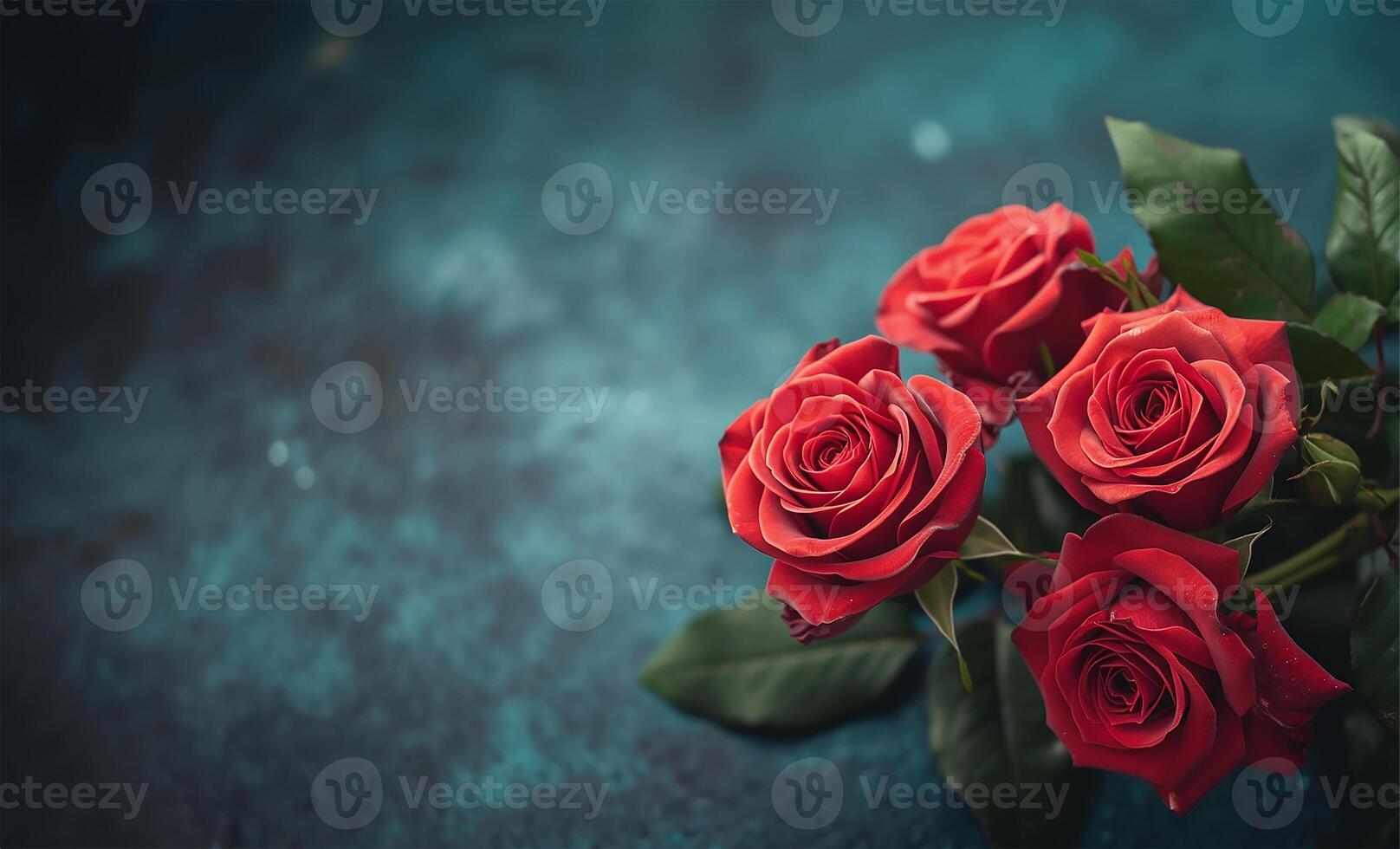ai gerado fresco vermelho rosas dentro flor foto