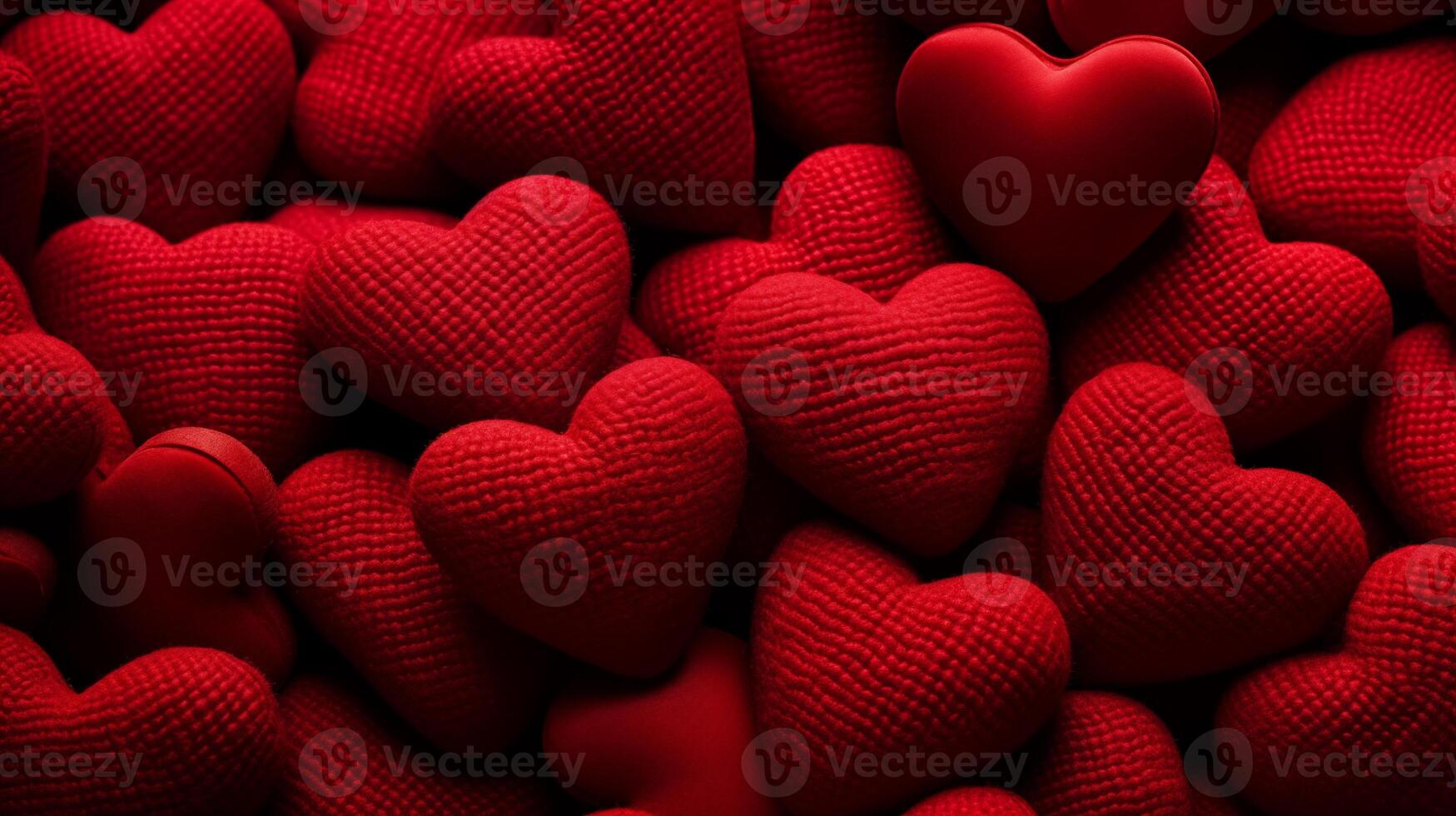 ai gerado texturizado vermelho corações em uma Sombrio fundo simbolizando amor foto