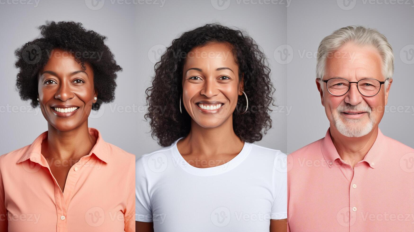 ai gerado multigeracional família membros com alegre expressões foto