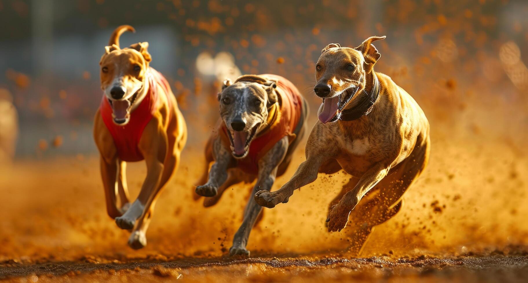 ai gerado galgos raça dentro uma competitivo raça foto