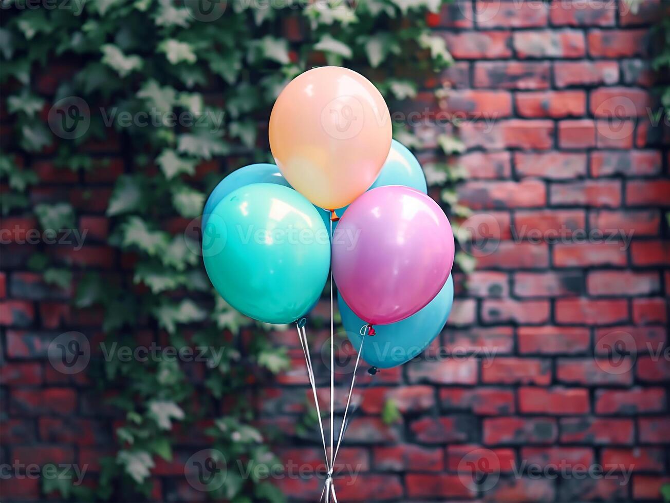 ai gerado multicolorido balões para aniversário e Casamento festas foto