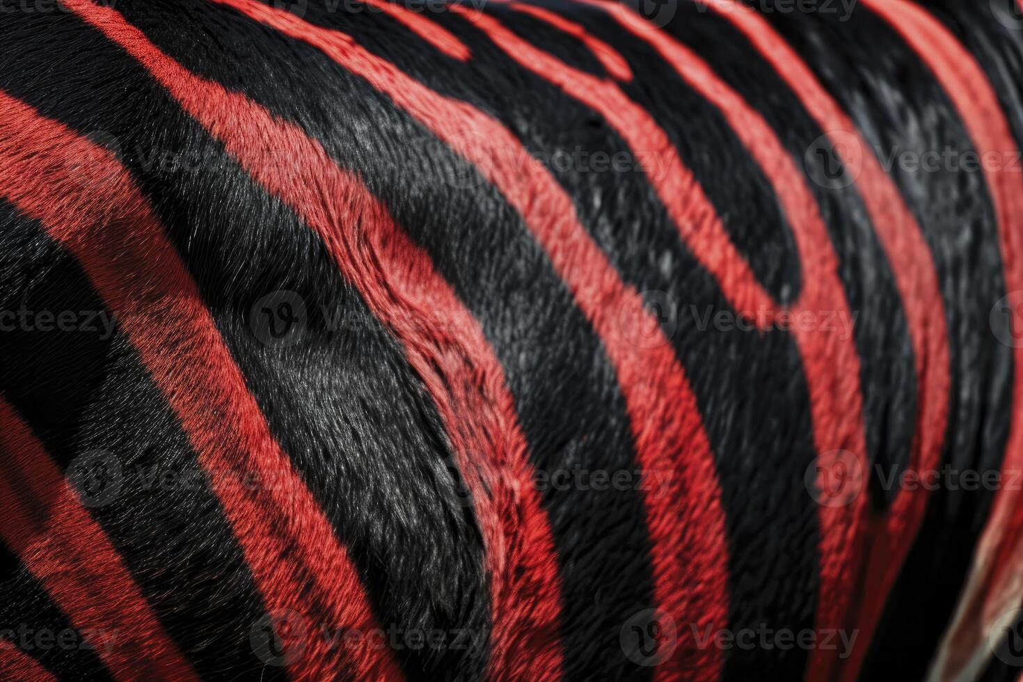 ai gerado ultra realista zebra pele papel de parede Preto e vermelho foto