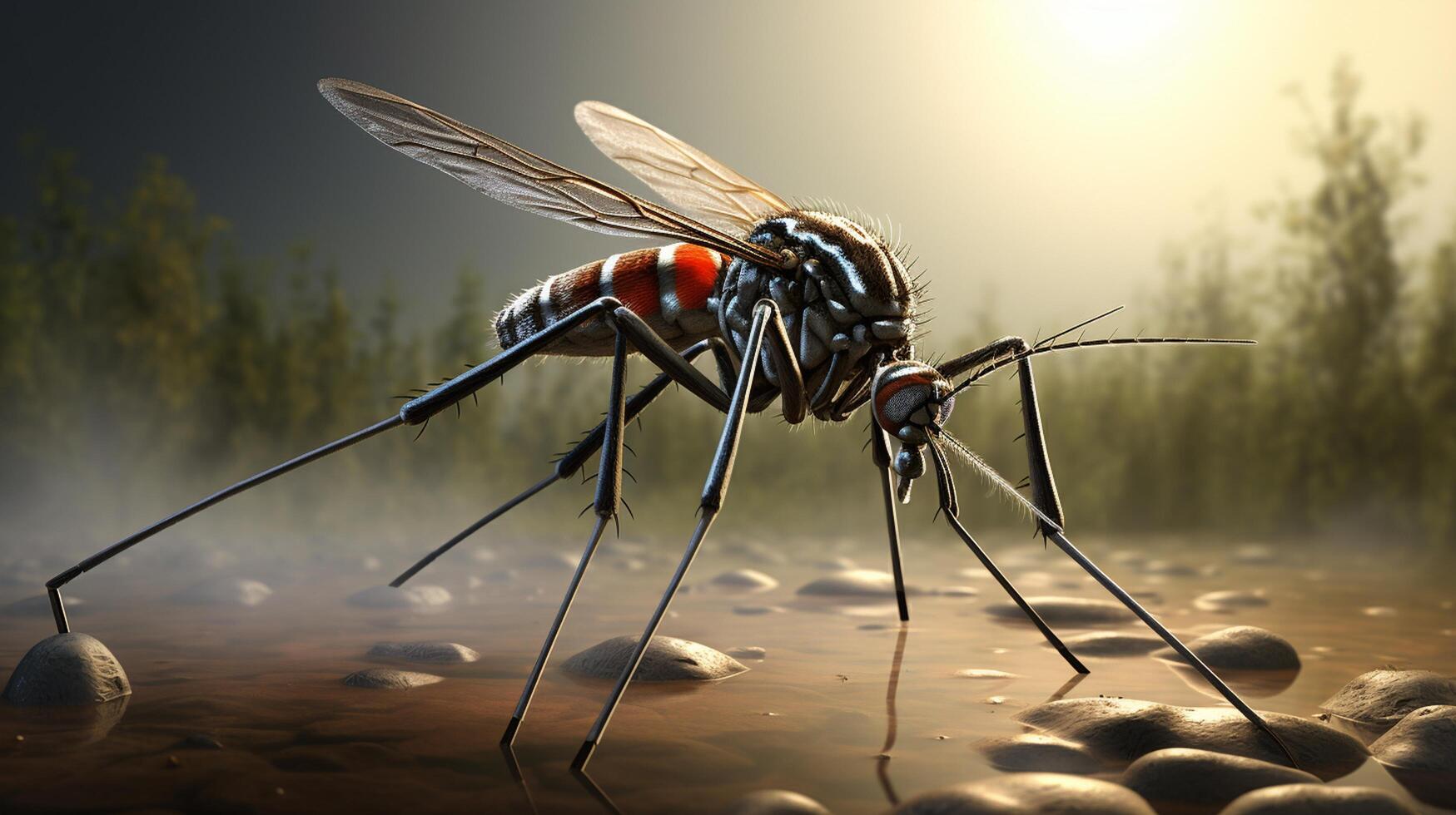 ai gerado natureza mosquito cheio Visão fotografia foto