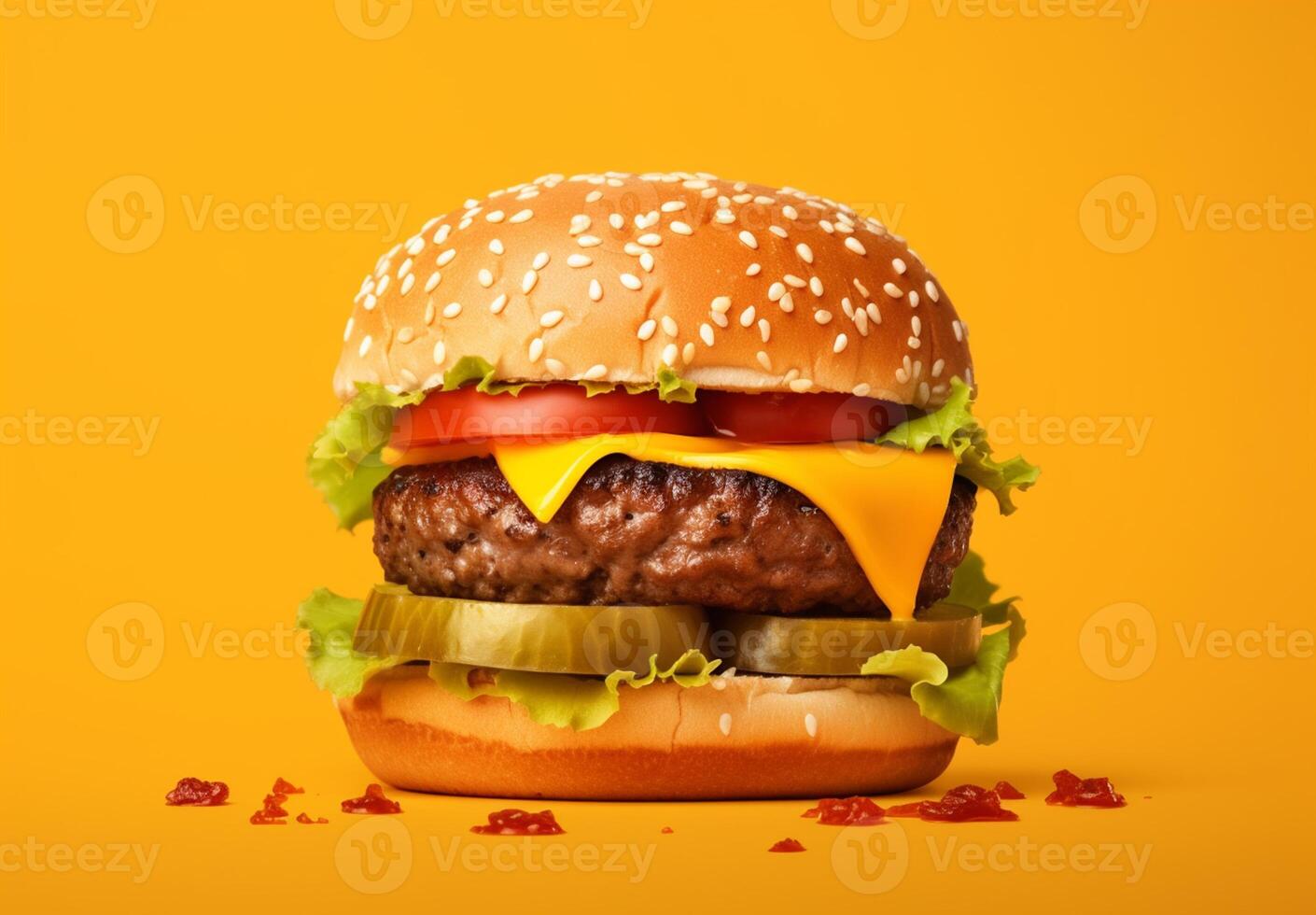 ai gerado Comida para velozes Comida dentro Formato do delicioso quente caseiro hamburguer com carne costeleta e legumes foto