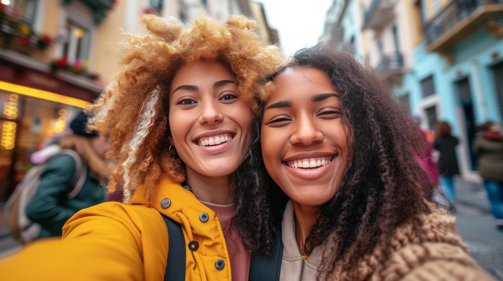 ai gerado melhor amigos, quem venha a partir de diferente racial fundos, foto