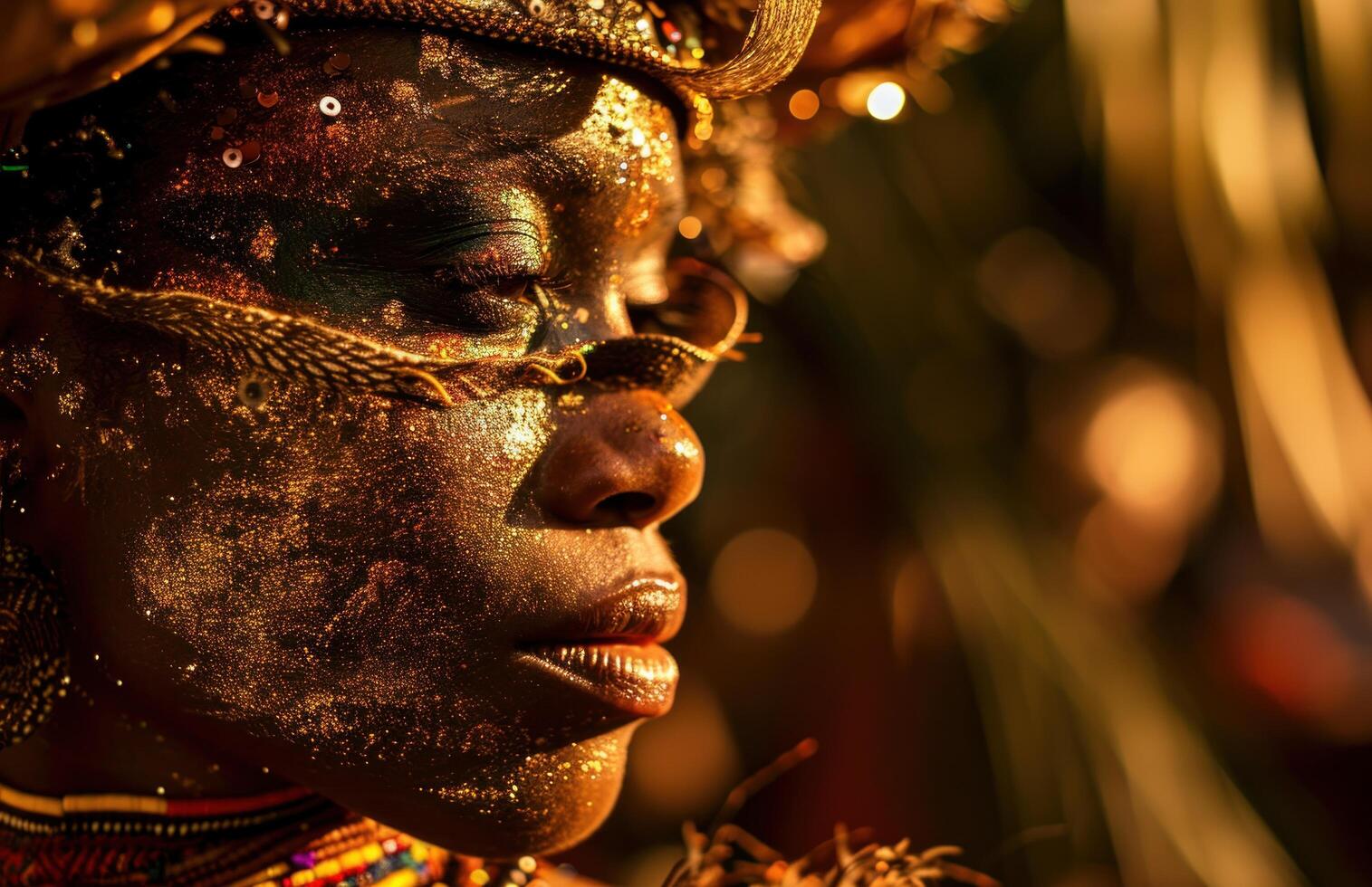 ai gerado carnaval dançarino às uma carnaval em uma tropical de praia foto