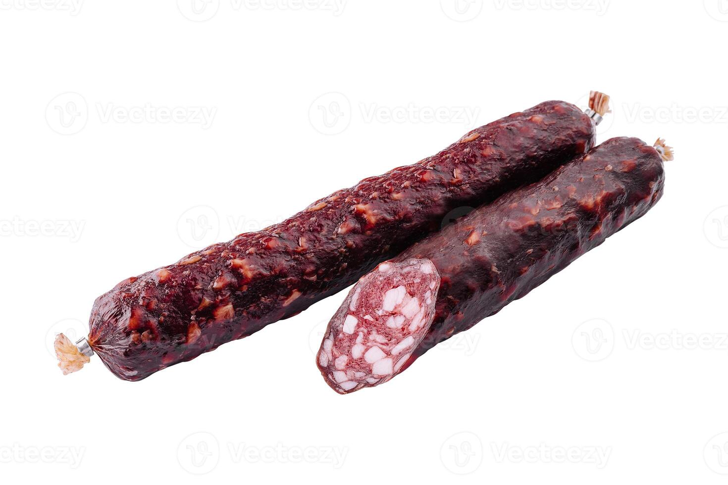 italiano salame linguiça isolado em branco fundo foto