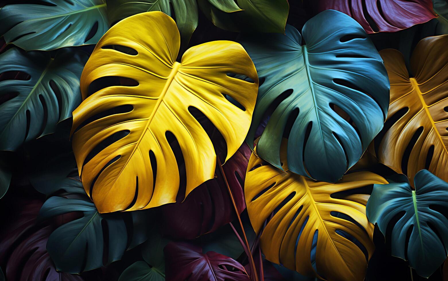 vibrante exótico folhas padronizar abstrato natural fundo foto