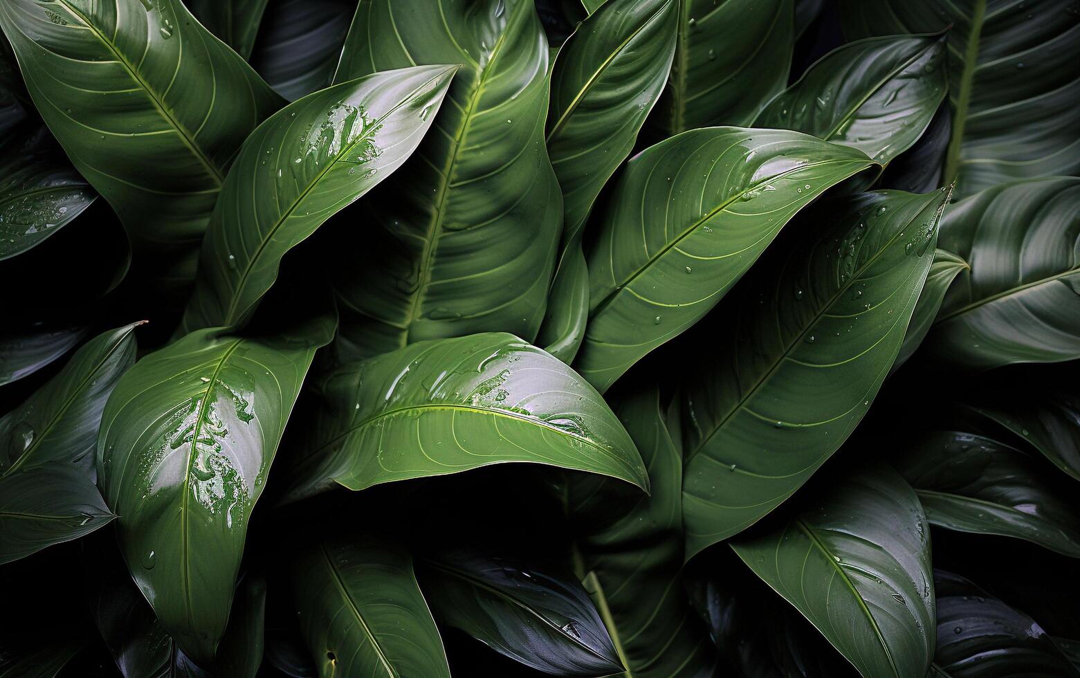 topo Visão do tropical folha abstrato verde natureza textura foto