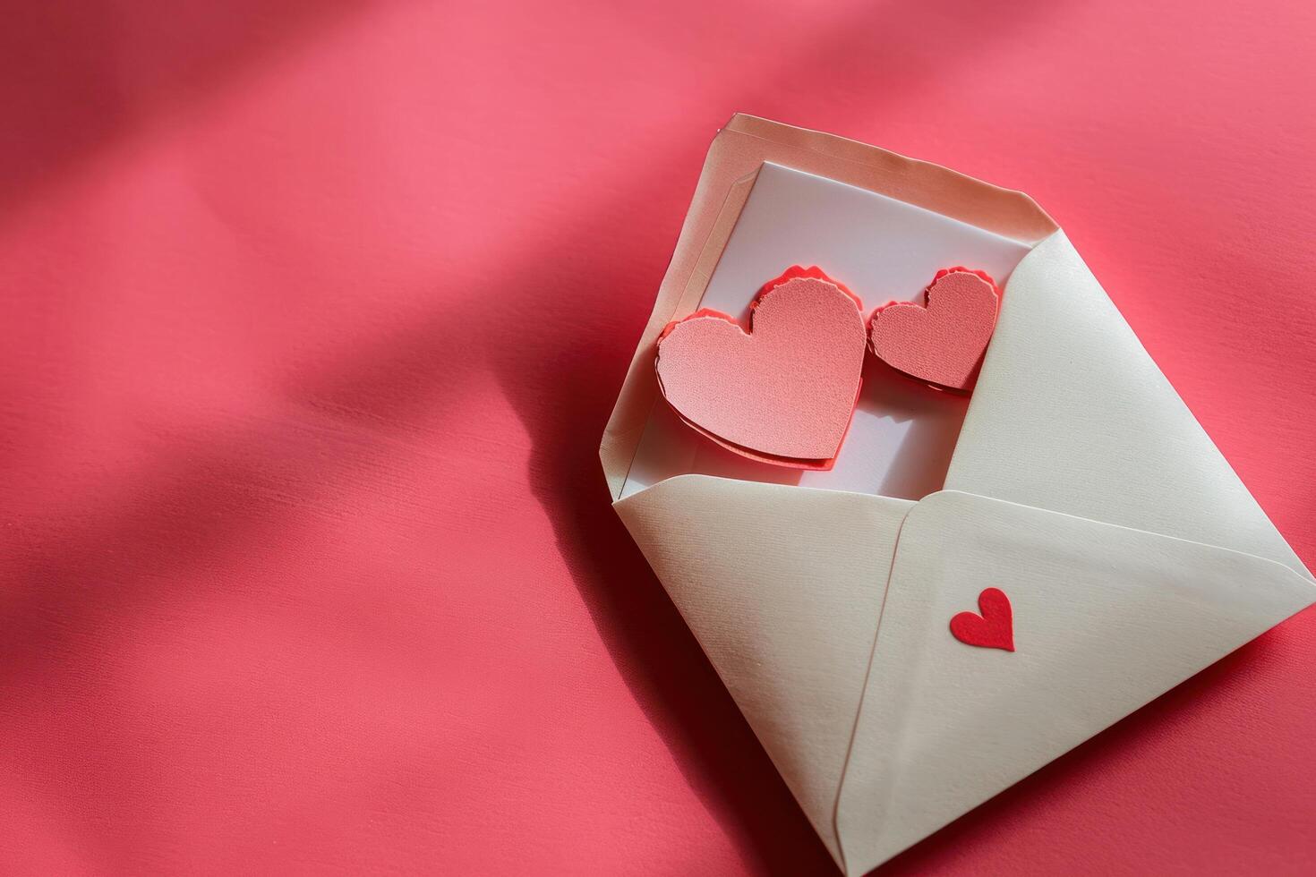 ai gerado a envelope contendo uma casal coração em forma papel foto
