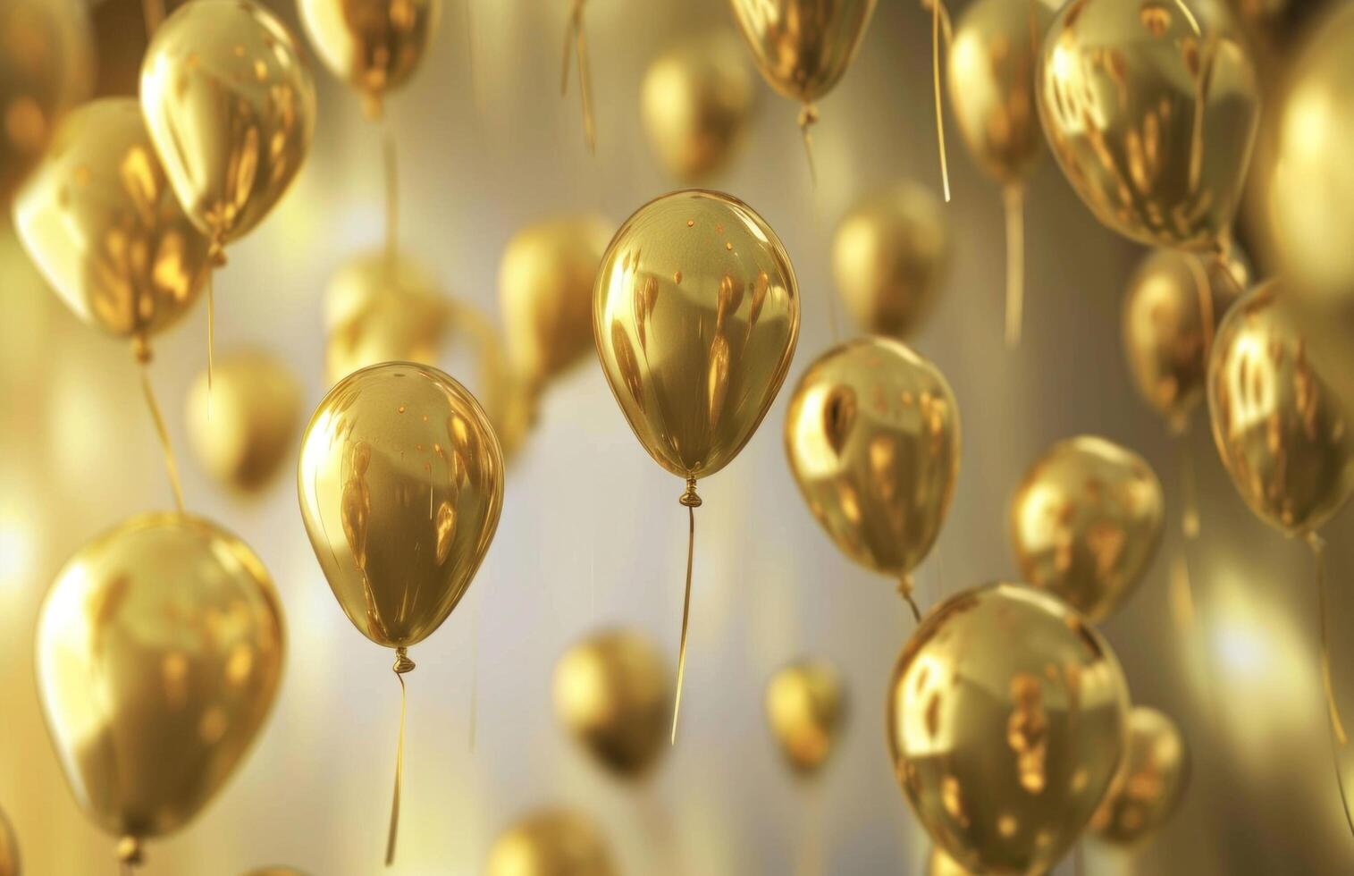 ai gerado feliz aniversário feliz 1 ouro balões foto