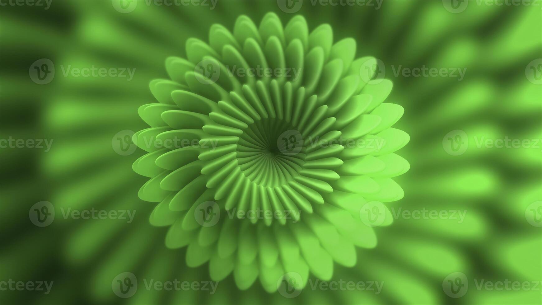 verde brilhante abstração. movimento. uma semelhante a uma flor espiral este rotaciona e alterar escala foto