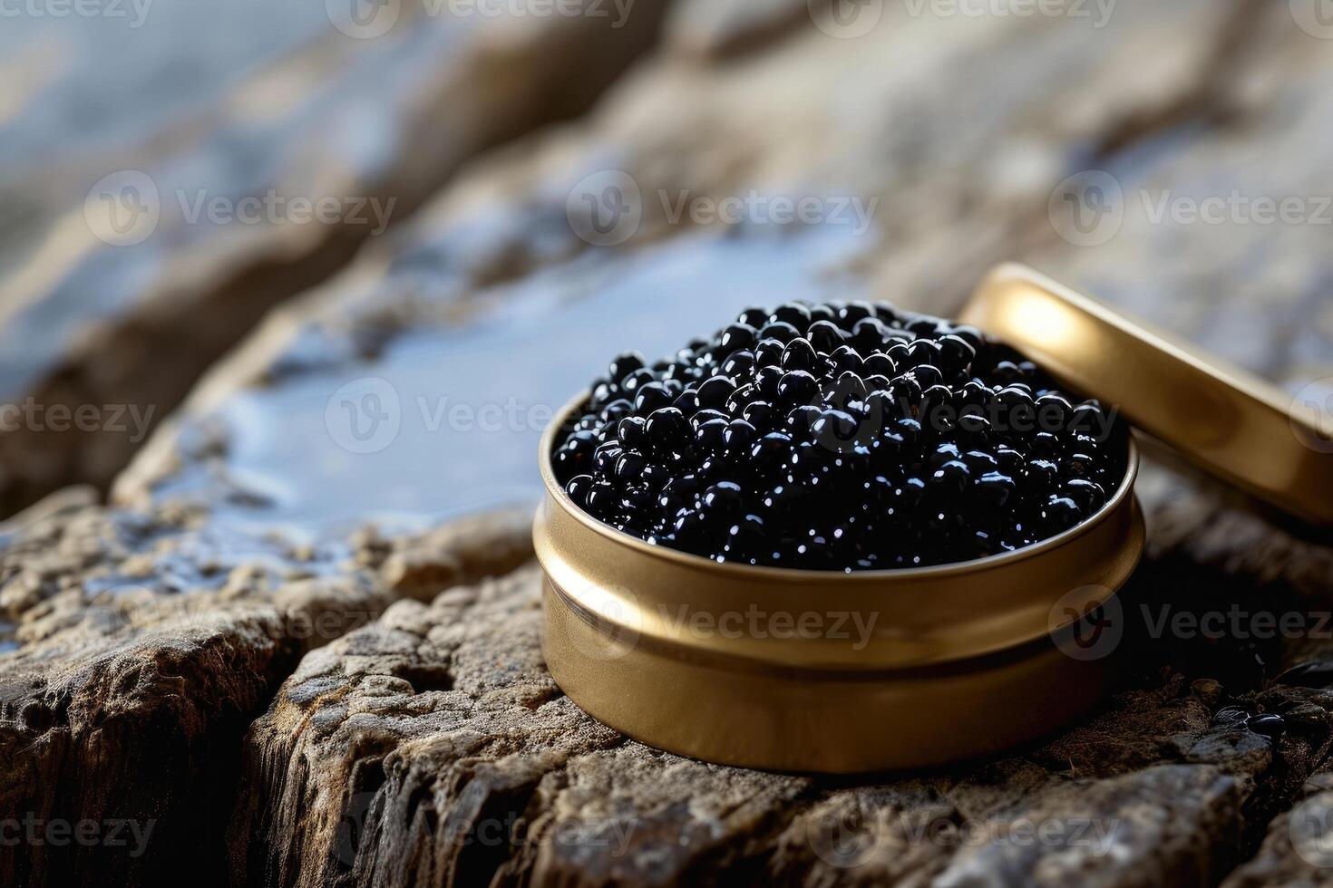 ai gerado Preto caviar dentro pode, ai generativo foto