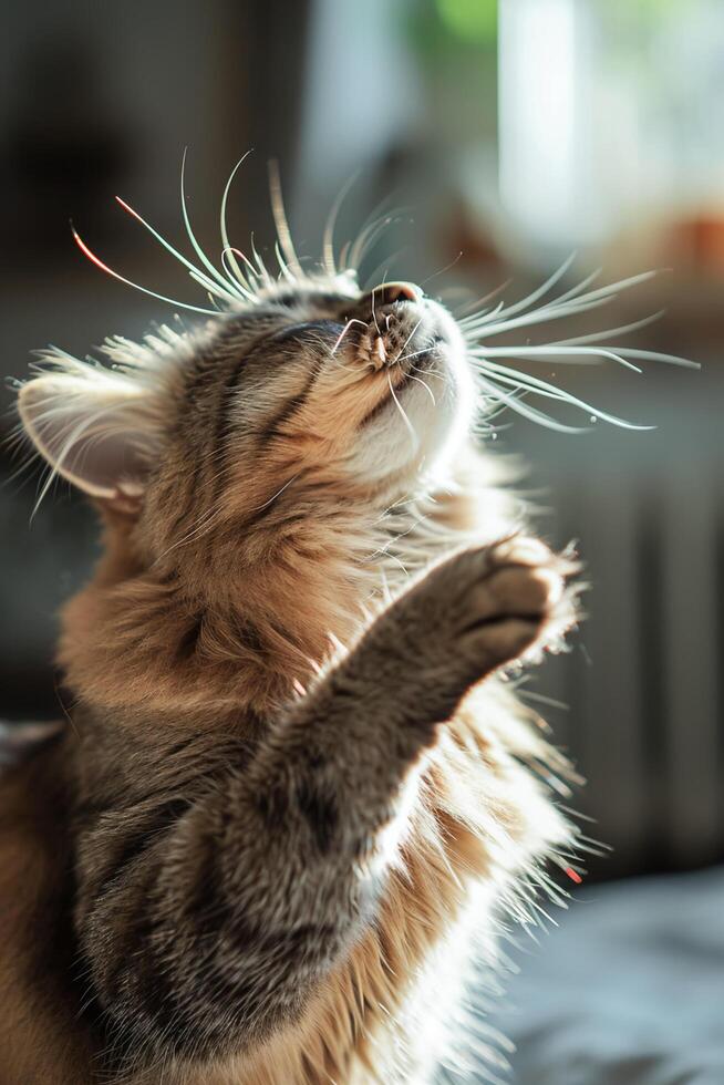 ai gerado felino serenidade capturando todo dia momentos dentro uma gatos vida foto